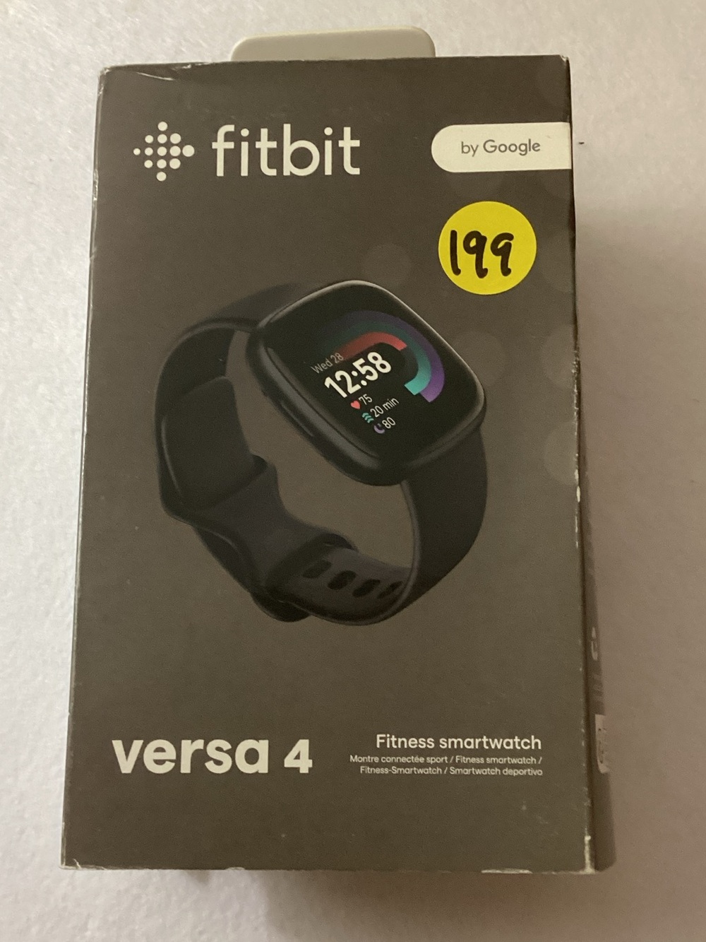 Fitbit Versa 4 Black Platinum Smartwatch, 39mm